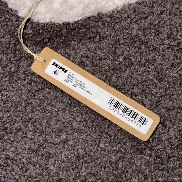 SKIMS COZY UNISEX PULLOVER RARE ! ‘GREY CHALK MULTI’ - Picture 2 of 5